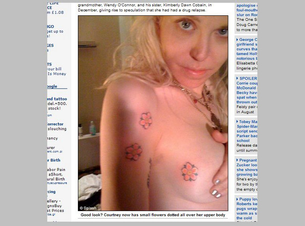 Courtney Love chwali się tatuażem na piersi