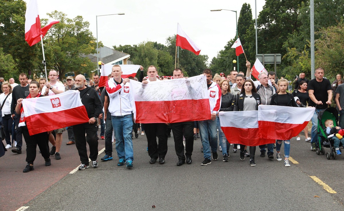 Marsz pamięci w Harlow, gdzie zamordowany został Polak