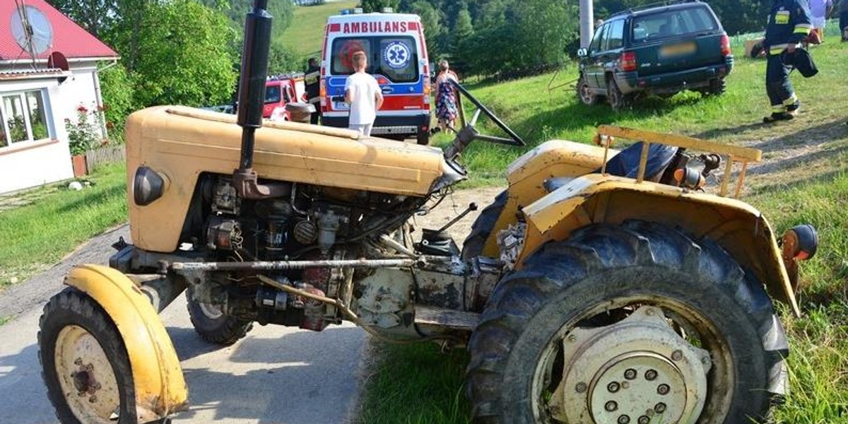 Wypadek pod Krosnem. Ciągnik rozjechał traktorzystę