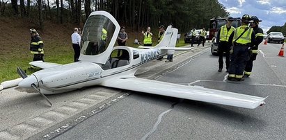 To był cud! Pilot wylądował bez podwozia na autostradzie