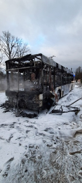 Pożar miejskiego autobusu w Skarżysku – Kamiennej