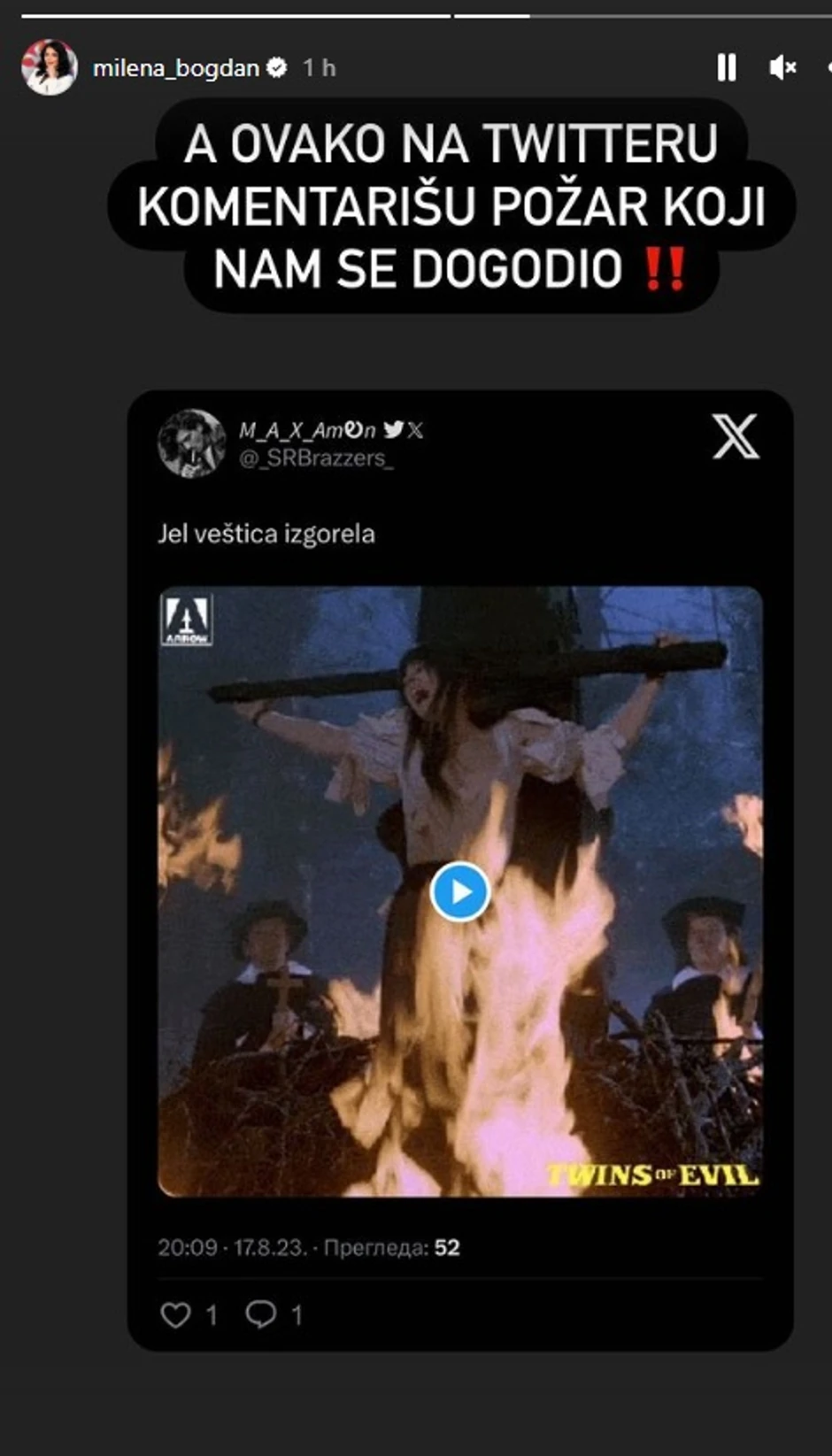 Objava Milene Popović