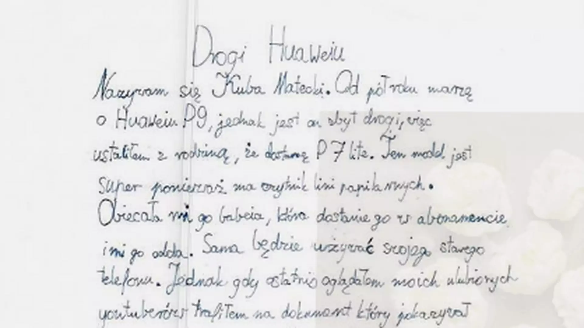 10-latek napisał taki list do Huawei, że wszyscy dorośli powinni mu zazdrościć