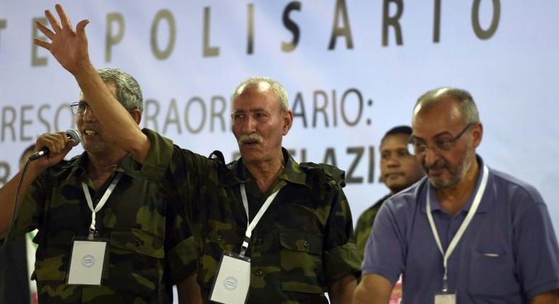 Polisario secretary general Brahim Ghali at the Sahrawi refugee camp in Dakhla, Algeria in July