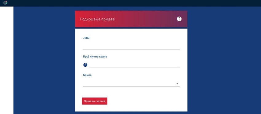 Od podataka potrebni samo JMBG, broj lične karte i ime banke