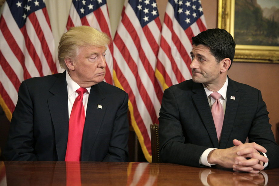 Donald Trump and Speaker of the House Paul Ryan.