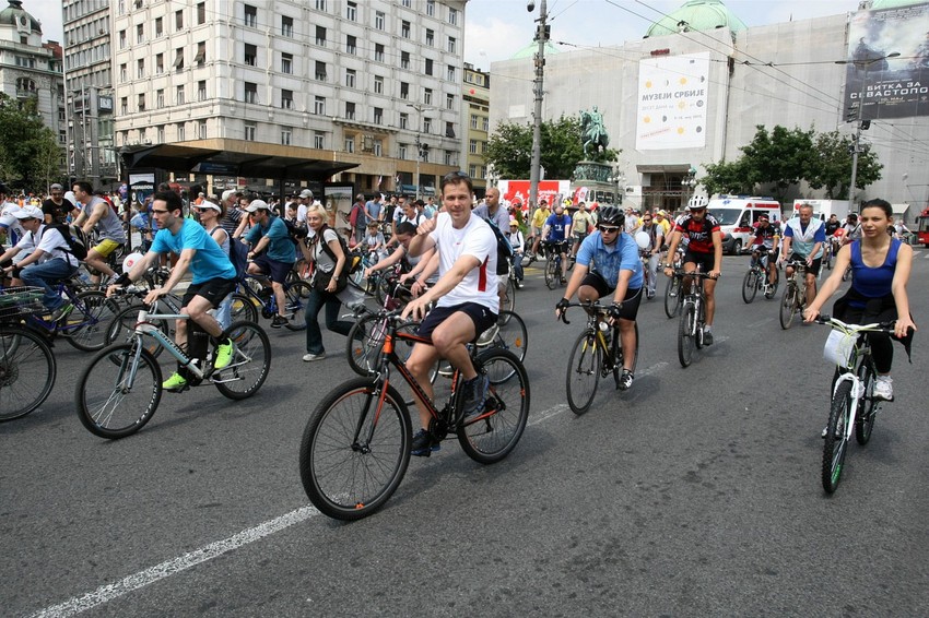 Gradonačelnik Siniša Mali na biciklijadi