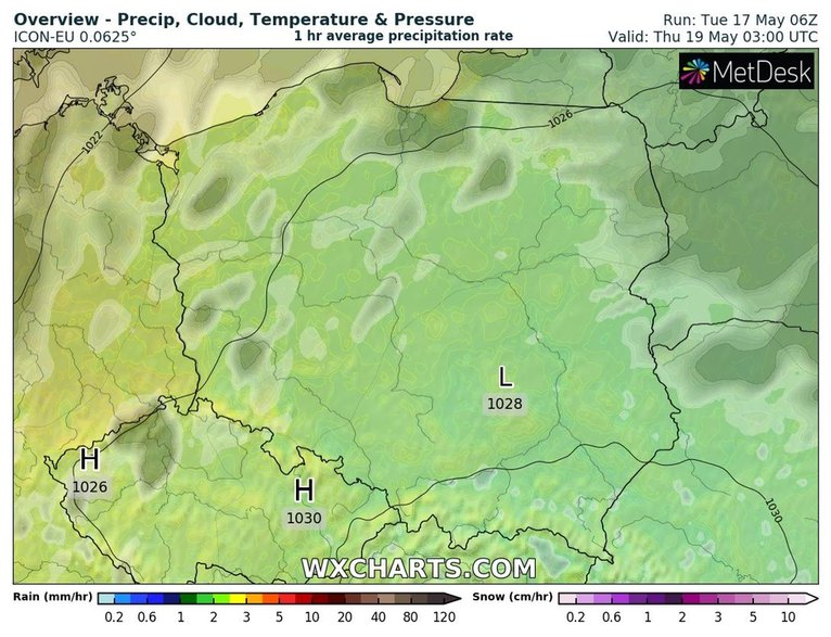 W nocy nigdzie nie spadnie ani jedna kropla wody