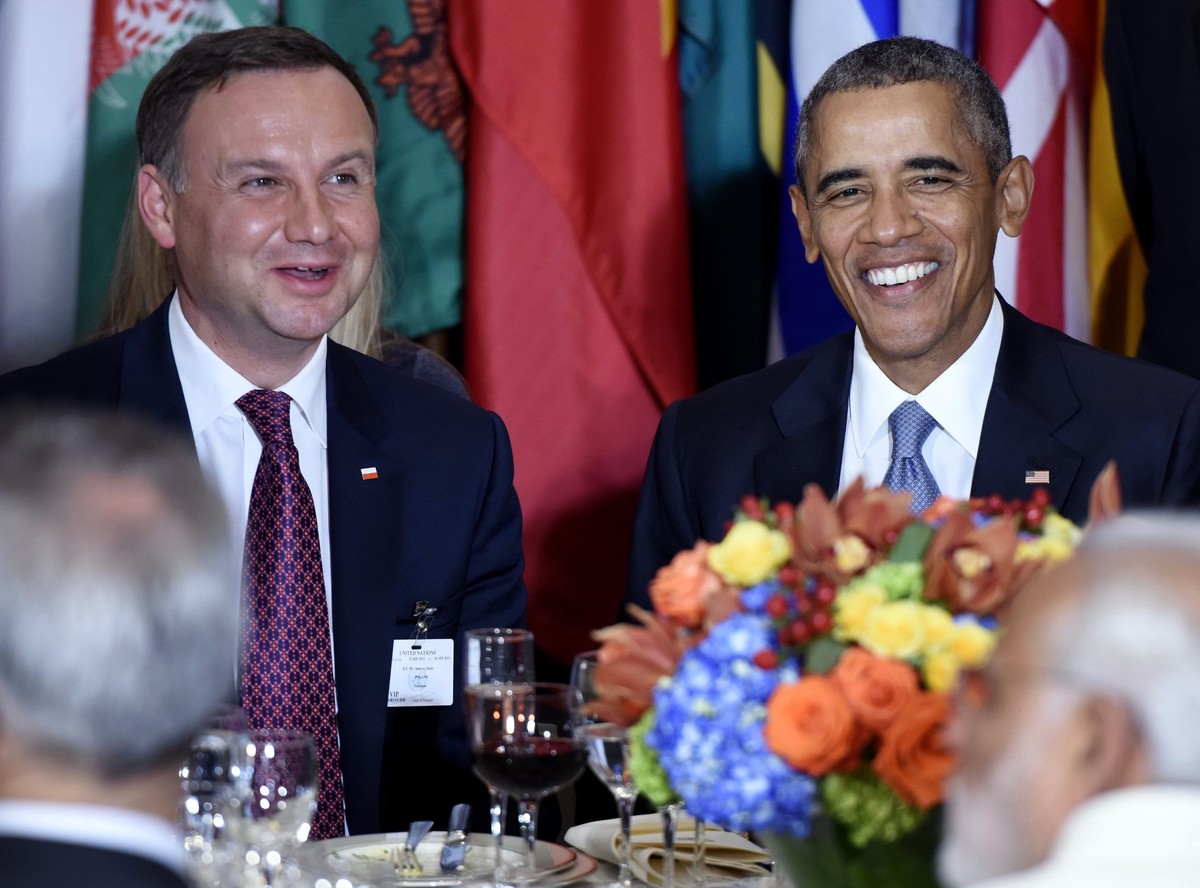 Andrzej Duda i Barack Obama przy jednym stole na kolacji zorganizowanej przez ON