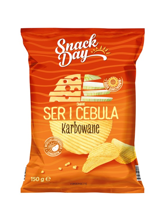 Chipsy ser i cebula karbowane 1,29 zł/ 150 g/ 1 opak. *cena promocyjna