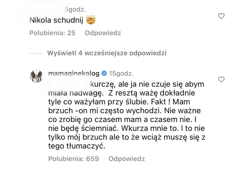 Mama Ginekolog odpowiada na negatywny komentarz