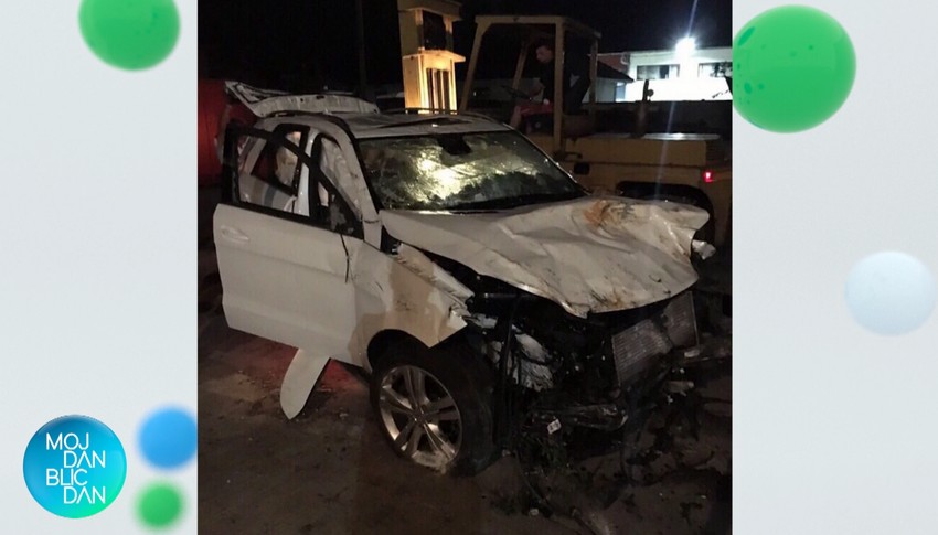 Automobil Dejana Petrovića nakon nesreće