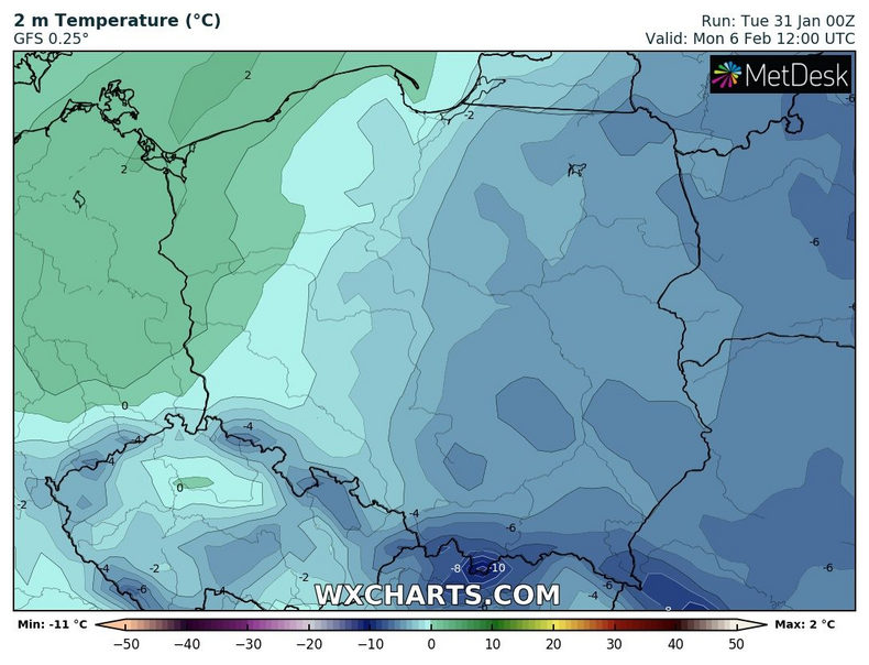 Aktualne prognozy wskazują, że zacznie też spadać temperatura. Możliwe, że wróci całodobowy mróz.