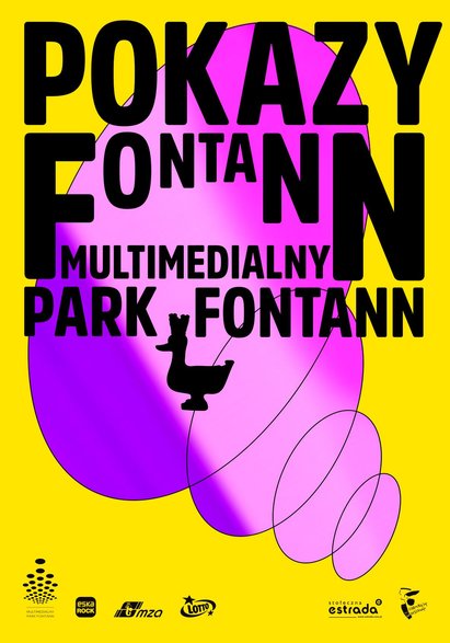 Plakat informujący o pokazach w Multimedialnym Pokazie Fontann