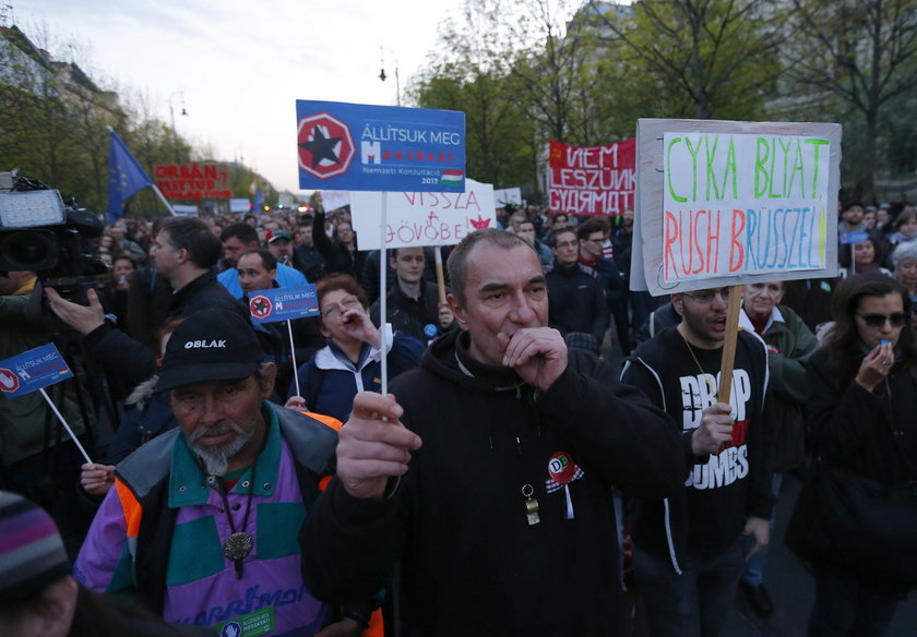 People protest against what they see as the government?s pro-Russia policies near the Russian embass