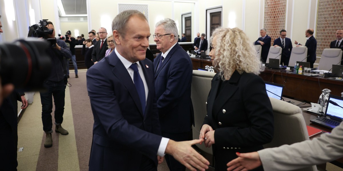 Donald Tusk i Katarzyna Kotula