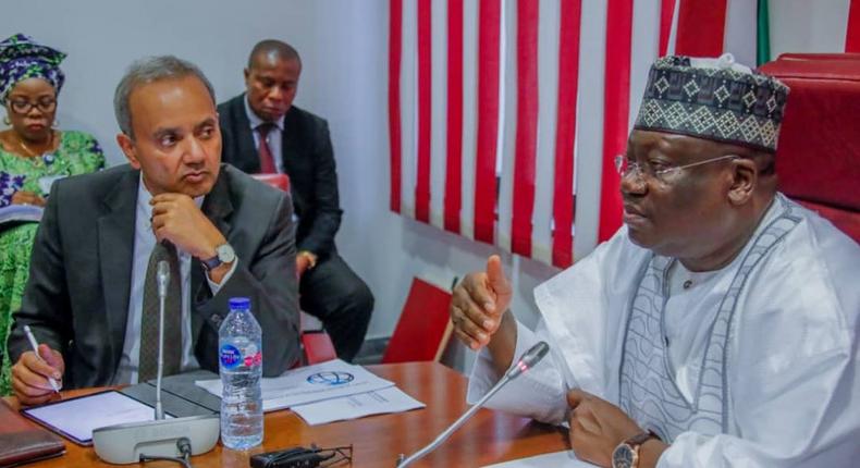 President of the Senate Ahmad Lawan received the New World Bank Country Director for Nigeria, Shubham Chaudhuri. [Twitter/@DrAhmadLawan]