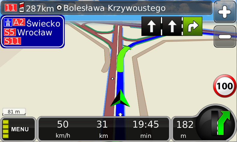 Tablice drogowe będą wyświetlane wraz z asystentem pasa ruchu w aplikacji MapaMap 7.6