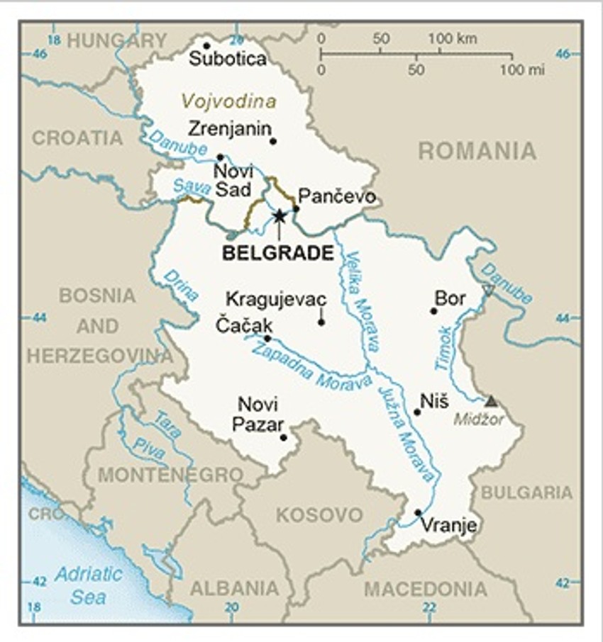 Srbija na mapi CIA
