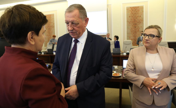 Premier Beata Szydło, minister środowiska Jan Szyszko i szefowa kancelarii premier Beata Kempa