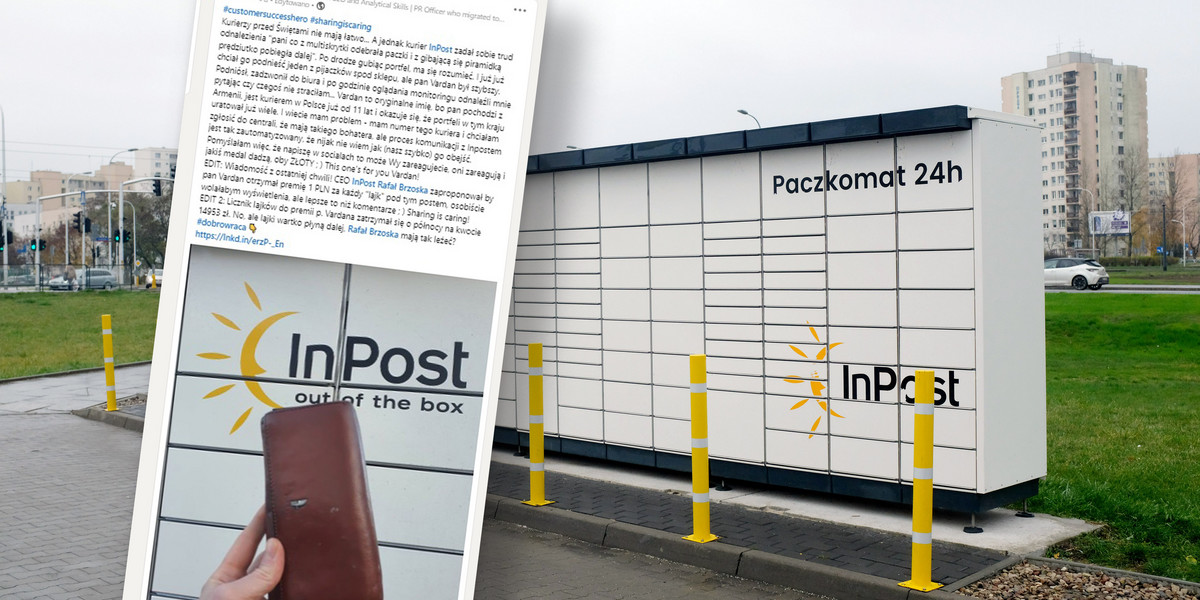 Kurier InPost oddał znaleziony portfel i dostanie dużą premię na święta Bożego Narodzenia.