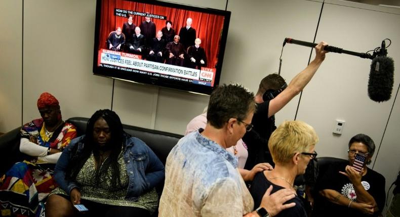 Activists occupy the office of Senate Judiciary Committee Chairman Senator Chuck Grassley (R-IA) on Capitol Hill demanding an investigation into the sexual assault allegations by Christine Blasey against Judge Brett Kavanaugh