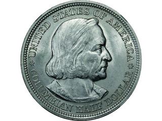 Awers dolara kolumbijskiego z 1893 roku. 