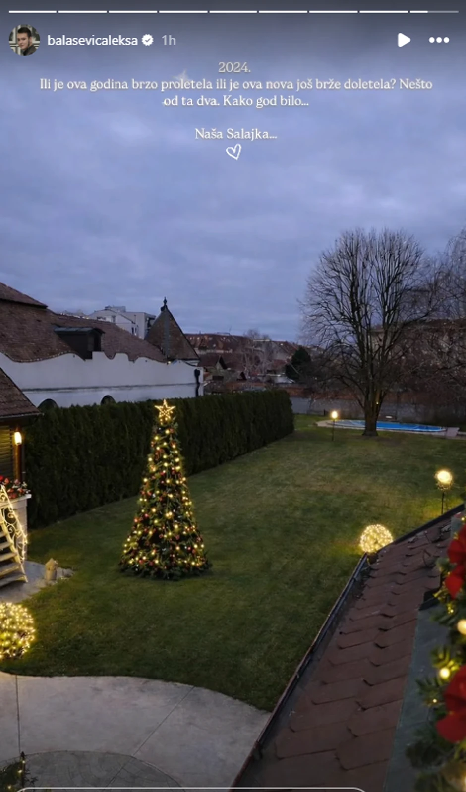 Aleksa Balašević pokazao okićenu kuću za novogodišnje praznike