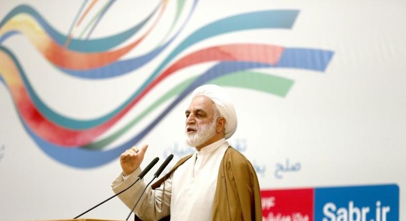 Deputy judiciary chief Gholamhossein Mohseni Ejeie, shown in March 2017, announced that a US citizen accused of infiltration in Iran had been sentenced to 10 years in prison