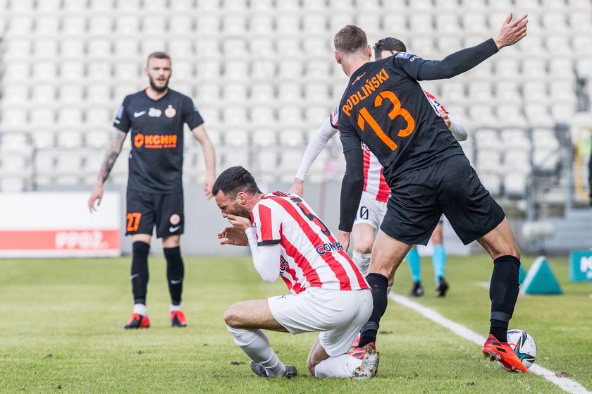 Pilka nozna. PKO Ekstraklasa. Cracovia Krakow - Zaglebie Lubin. 28.02.2021