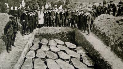 Mass funeral of some of the victims of the Titanic [Getty]