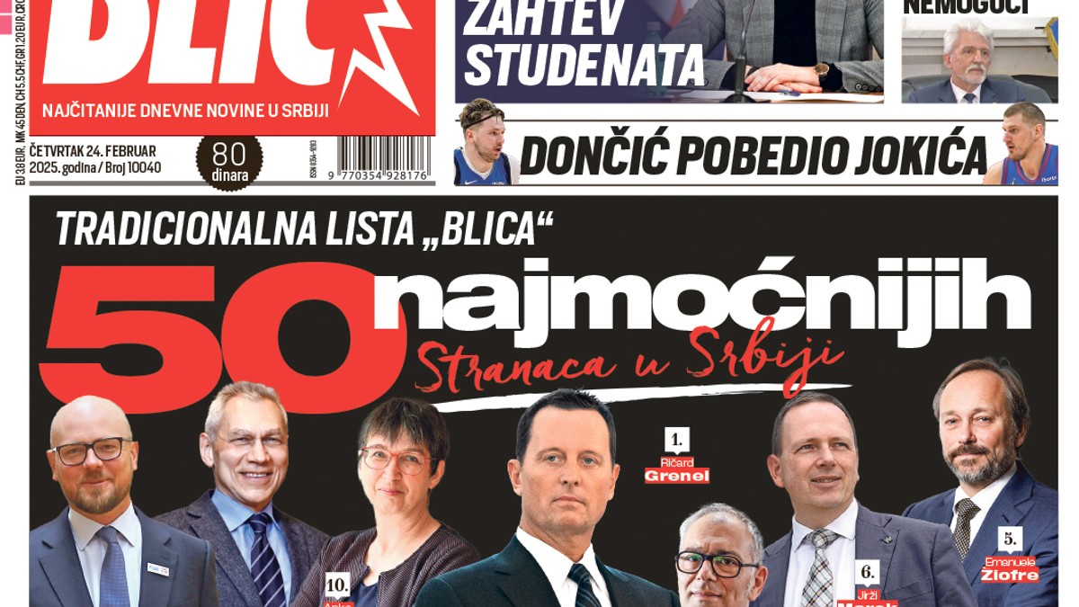 Naslovna strana za 24.2. - Blic