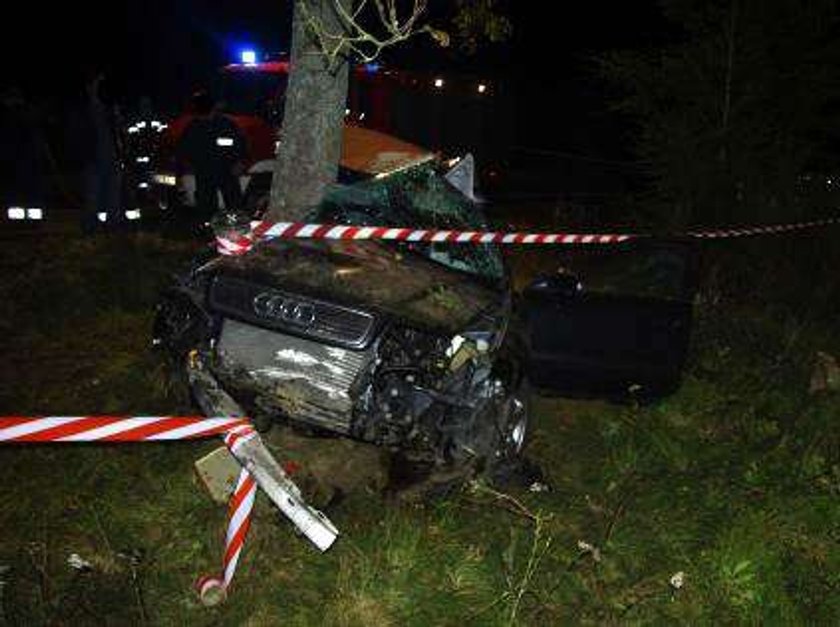 Audi wbiło się w drzewo. Śmierć młodych chłopaków. Drastyczne zdjęcia