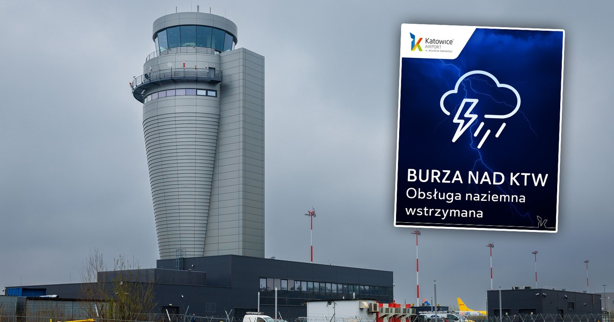 Burza w Pyrzowicach: lotnisko sparaliżowane, rejsy do Krakowa