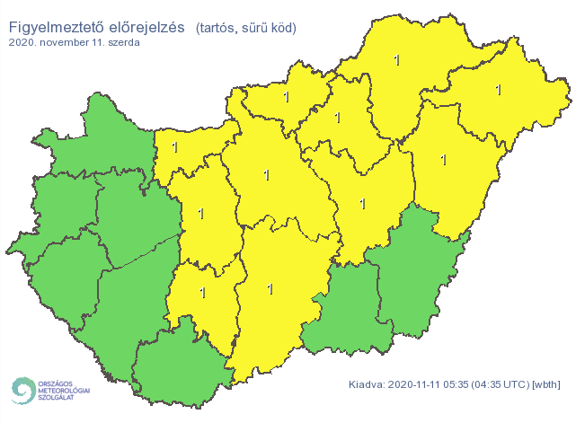 A köd miatt az ország jelentős részére riasztást adtak ki. /Fotó: Országos Meteorológiai Szolgálat