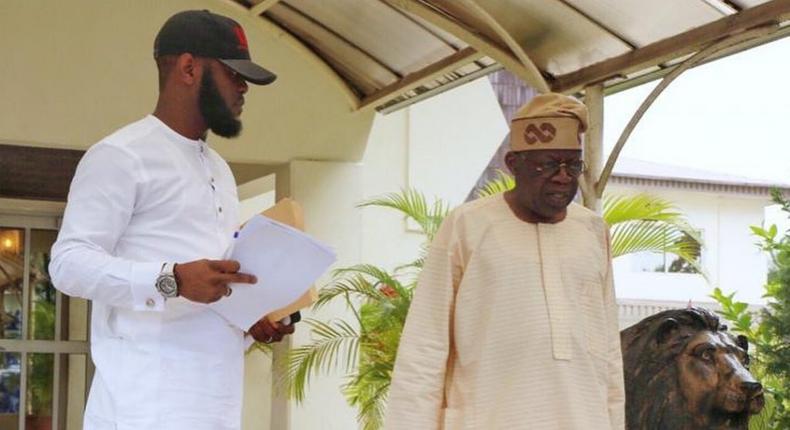Seyi Tinubu (left) wants Nigerians to work with his father, President Bola Tinubu (right) [Society Now]
