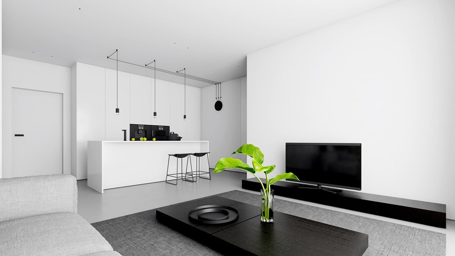 Minimalistyczny apartament w bieli