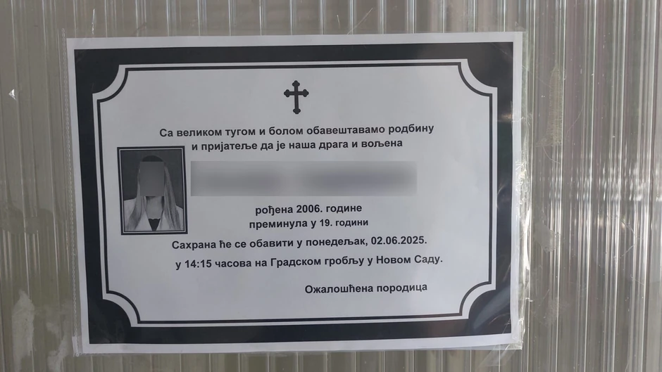 Umrlica poginuloj devojci