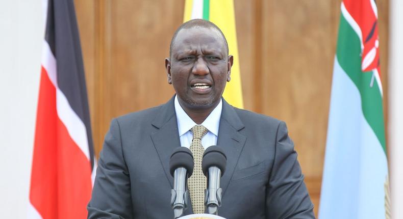 President William Ruto making an address at State House on September 27, 2022