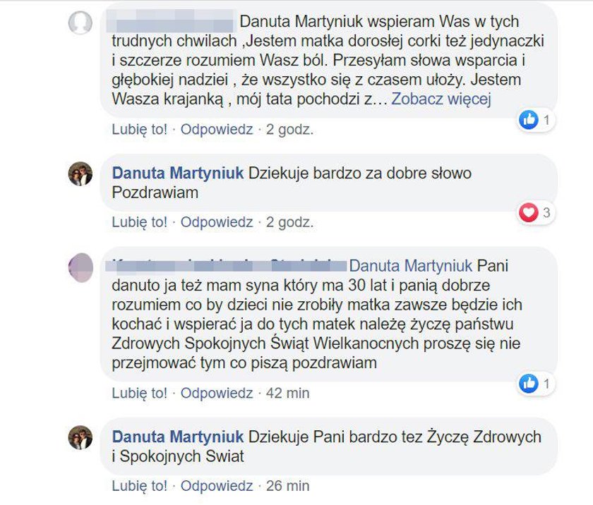 Danuta Martyniuk broni syna