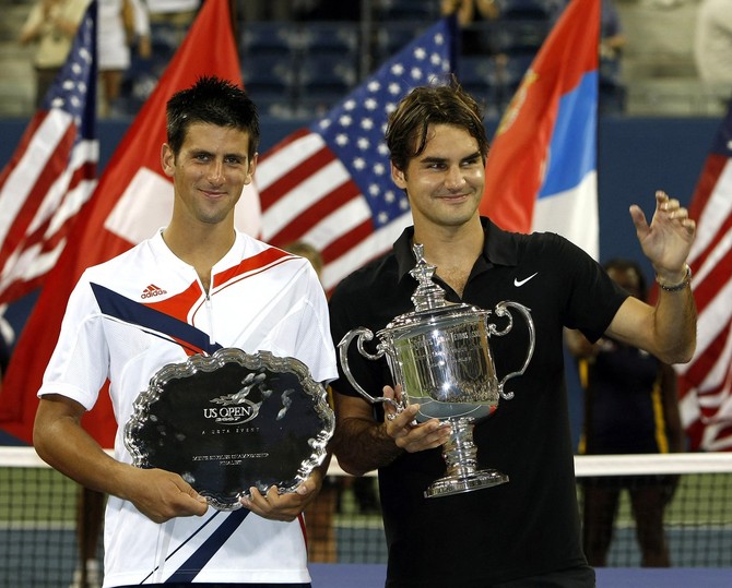 Novak Đoković i Rodžer Federer 2007. u Njujorku