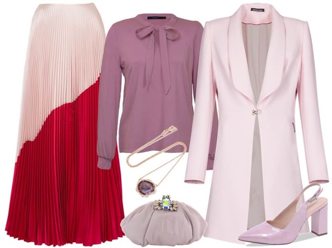 STYLIZACA na ślub: Bluzka-More Moi/moremoi.pl, płaszcz-Dziekański/dziekanski.pl, torebka-Menbur/menbur.pl, buty-Caprice/caprice.pl, dodatki-TK Maxx