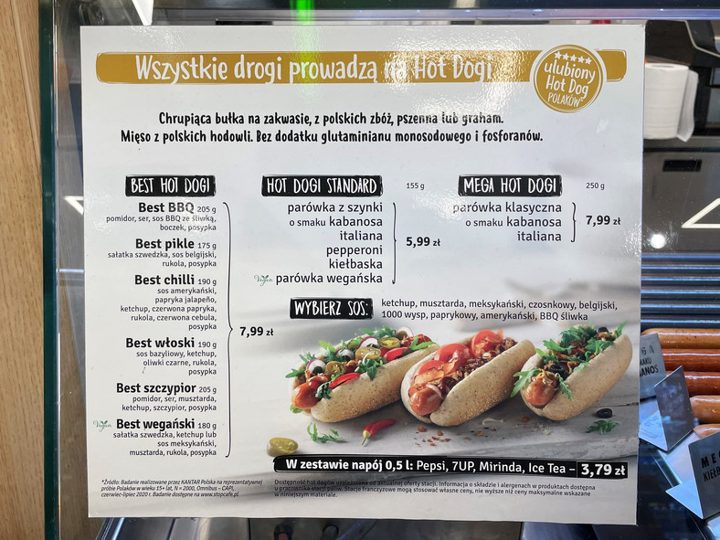 Ceny hot dogów na Orlenie