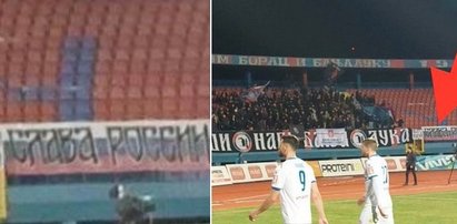 Wstyd na cały świat. Taki transparent zawisł na stadionie w rocznicę wybuchu wojny