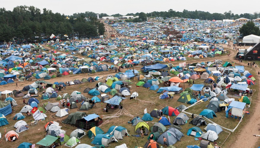 Pole namiotowe z lotu ptaka/drona