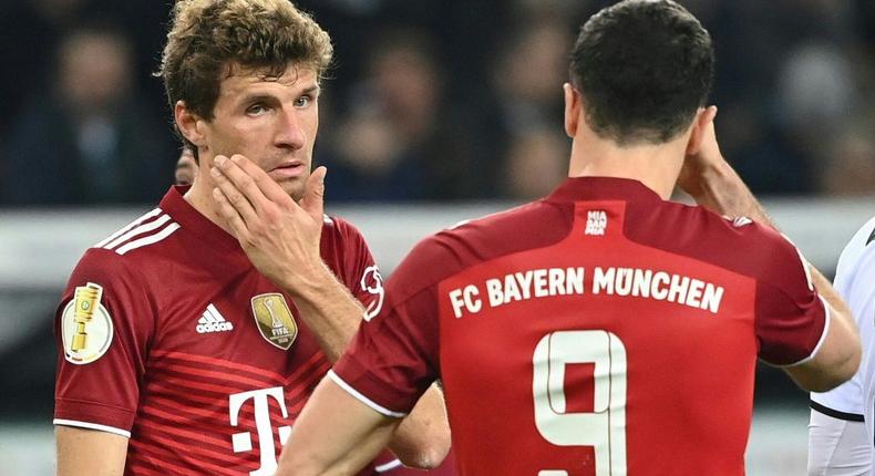 Thomas Mueller (L) backs Bayern Munich team-mate Robert Lewandowski (R) to win the Ballon d'Or on Monday Creator: Ina Fassbender