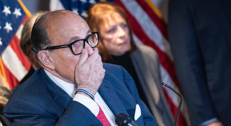 Rudy Giuliani, a lawyer for President Donald Trump, at a news conference on November 19.