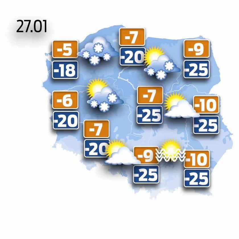 Polska, mrozy, pogoda, prognoza, mapka