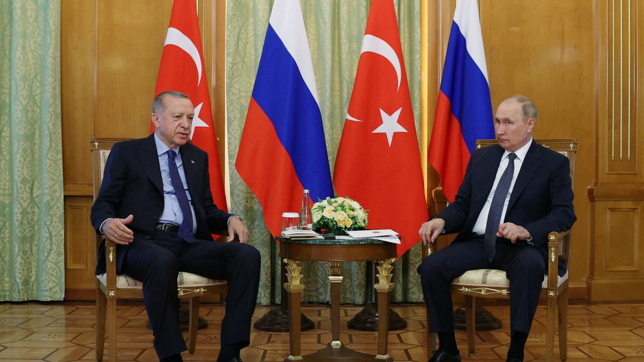 Spotkanie prezydenta Rosji Władimir Putin z prezydentem Turcji Recepem Tayyipem Erdoganem w Soczi, 5 sierpnia 2022 r.