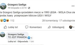 Były piłkarz Wisły Kraków przyznał się, że sprzedał mecz Legii Warszawa